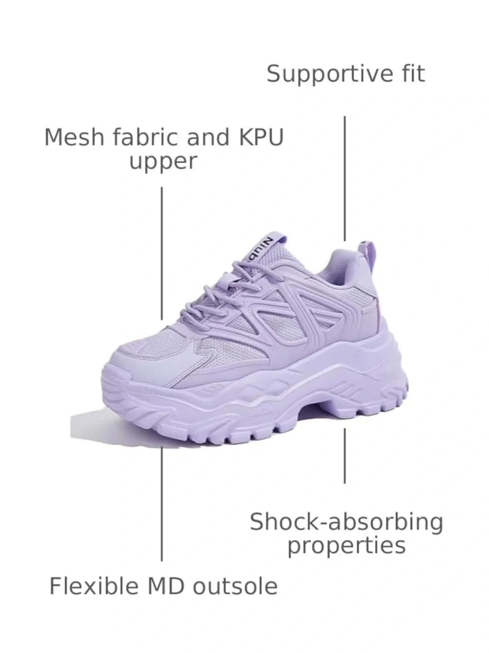 New Lilac Platform Chunky Dad Sneakers